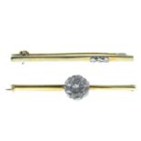 9ct gold diamond brooch,