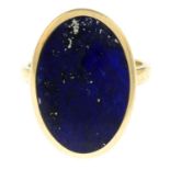 A 9ct gold lapis lazuli single-stone ring.