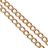 An Edwardian 9ct gold curb-link chain.Hallmarks for Chester, 1906..