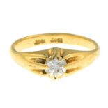 A diamond single-stone ring.Estimated diamond weight 0.50ct, H-I colour, P1-P2 clarity.