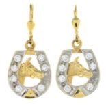 A pair of 9ct gold cubic zirconia earrings,