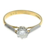 A brilliant-cut diamond single-stone ring.Diamond weight 0.45ct,