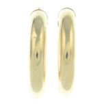 A pair of 9ct gold hoop earrings.Import marks for Sheffield.Length 3.4cms.