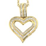 A diamond openwork heart pendant,