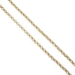 A 9ct gold necklace.Import marks for 9ct gold.