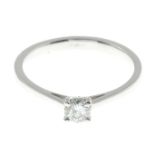 An 18ct gold brilliant-cut diamond single-stone ring.Diamond weight 0.20ct,