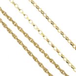 9ct gold chain, hallmarks for 9ct gold, length 45cms, 5gms.