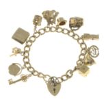 A 9ct gold charm bracelet,