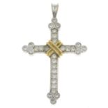 An 18ct gold diamond cross pendant.Estimated total diamond weight 0.75ct.Hallmarks for
