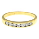 An 18ct gold diamond half eternity ring.Estimated total diamond weight 0.35ct.Hallmarks for London.