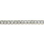 A 9ct gold cubic zirconia line bracelet.Hallmarks for 9ct gold.