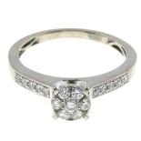 A brilliant-cut diamond dress ring.Estimated total diamond weight 0.40ct.Ring size K1/2.