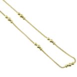 A 9ct gold necklace, with bead spacers.Hallmarks for 9ct gold.