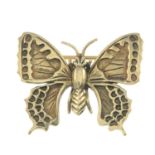A 9ct gold textured butterfly brooch.Hallmarks for 9ct gold.