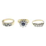 9ct gold sapphire and diamond dress ring,