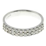 An 18ct gold diamond two-row half eternity ring.Estimated total diamond weight 0.45ct.
