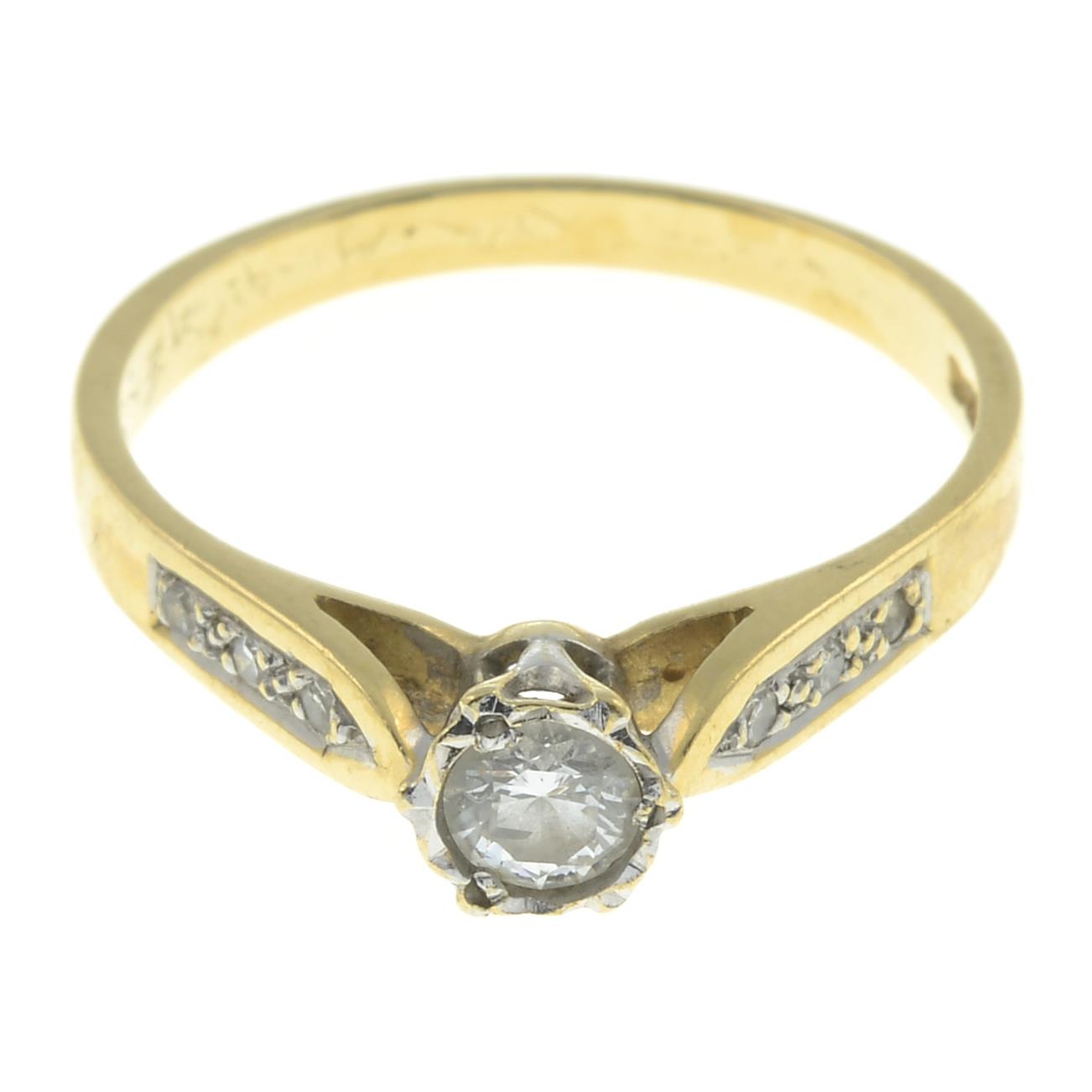 An 18ct gold brilliant-cut diamond single-stone ring,