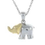 A bi-colour elephant pendant ,