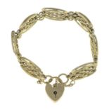 A 9ct gold fancy brick-link bracelet,