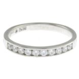 An 18ct gold diamond half eternity ring.