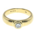 An 18ct gold brilliant-cut diamond single-stone ring.Estimated diamond weight 0.15ct,