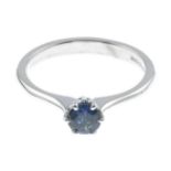 An 18ct gold sapphire single-stone ring.Sapphire weight 0.50ct.