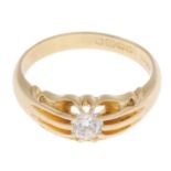 A mid 20th century 18ct gold old-cut diamond single-stone ring.Estimated diamond weight 0.40ct,