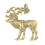 A reindeer charm.Stamped 585.