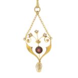 An early 20th century 9ct gold garnet,