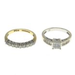 18ct gold diamond half eternity ring,