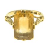 An 18ct gold citrine single-stone ring.Hallmarks for 18ct gold.