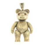 A 9ct gold textured Teddy bear pendant,