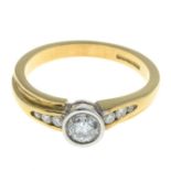 An 18ct gold brilliant-cut diamond single-stone ring.Total diamond weight 0.45ct,