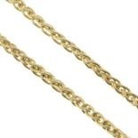 A 9ct gold fox-tail chain.Hallmarks for 9ct gold.