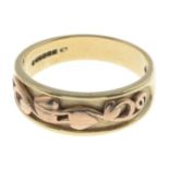 A 9ct gold band ring,