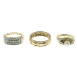 14ct gold chrysoberyl and diamond dress ring, import marks for Birmingham, ring size R1/2, 4.6gms.