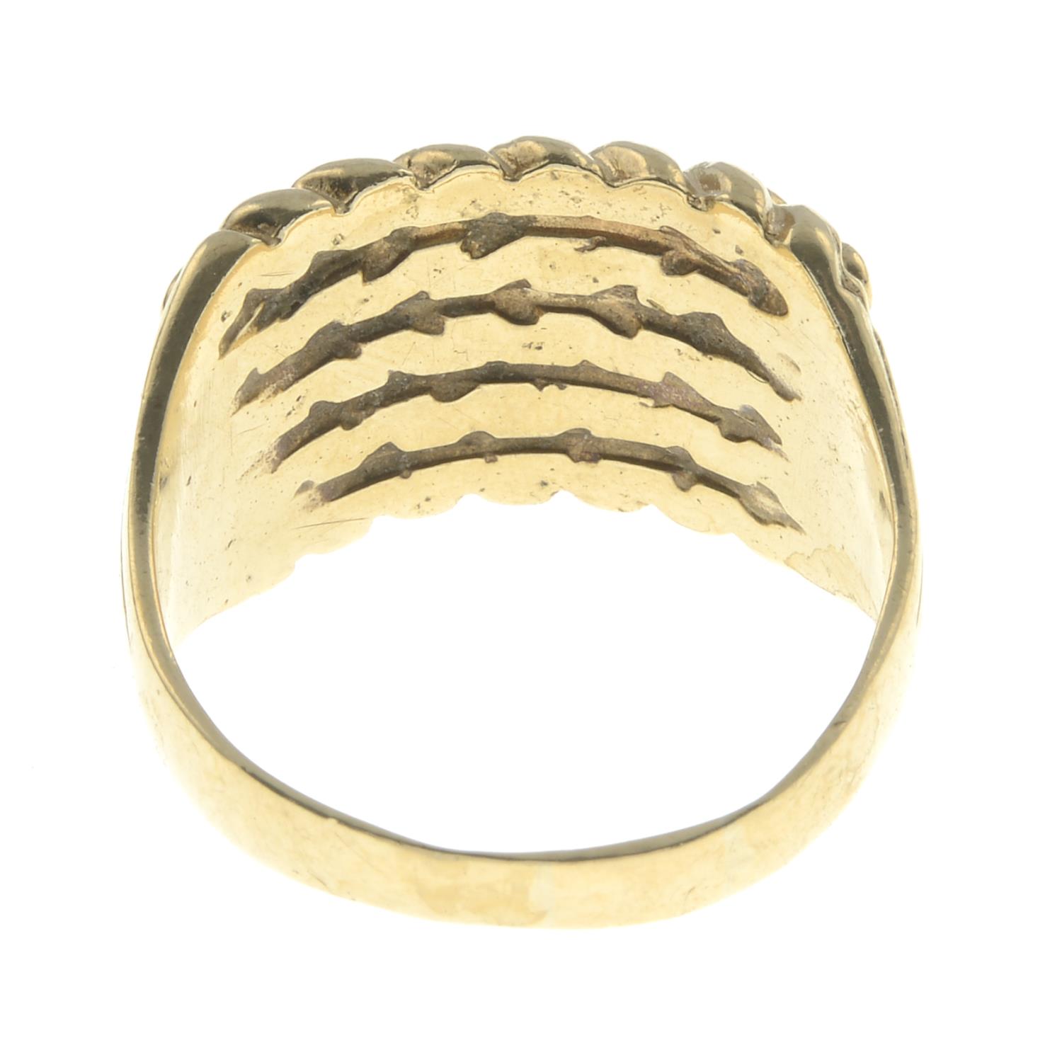 A 9ct gold keeper ring.Hallmarks for 9ct gold. - Image 2 of 2