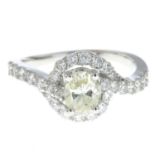 A diamond dress ring.Estimated total diamond weight 1.25cts,