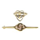 Double heart ring,