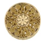 An early 20th century openwork pill box.Diameter 2.5cms.