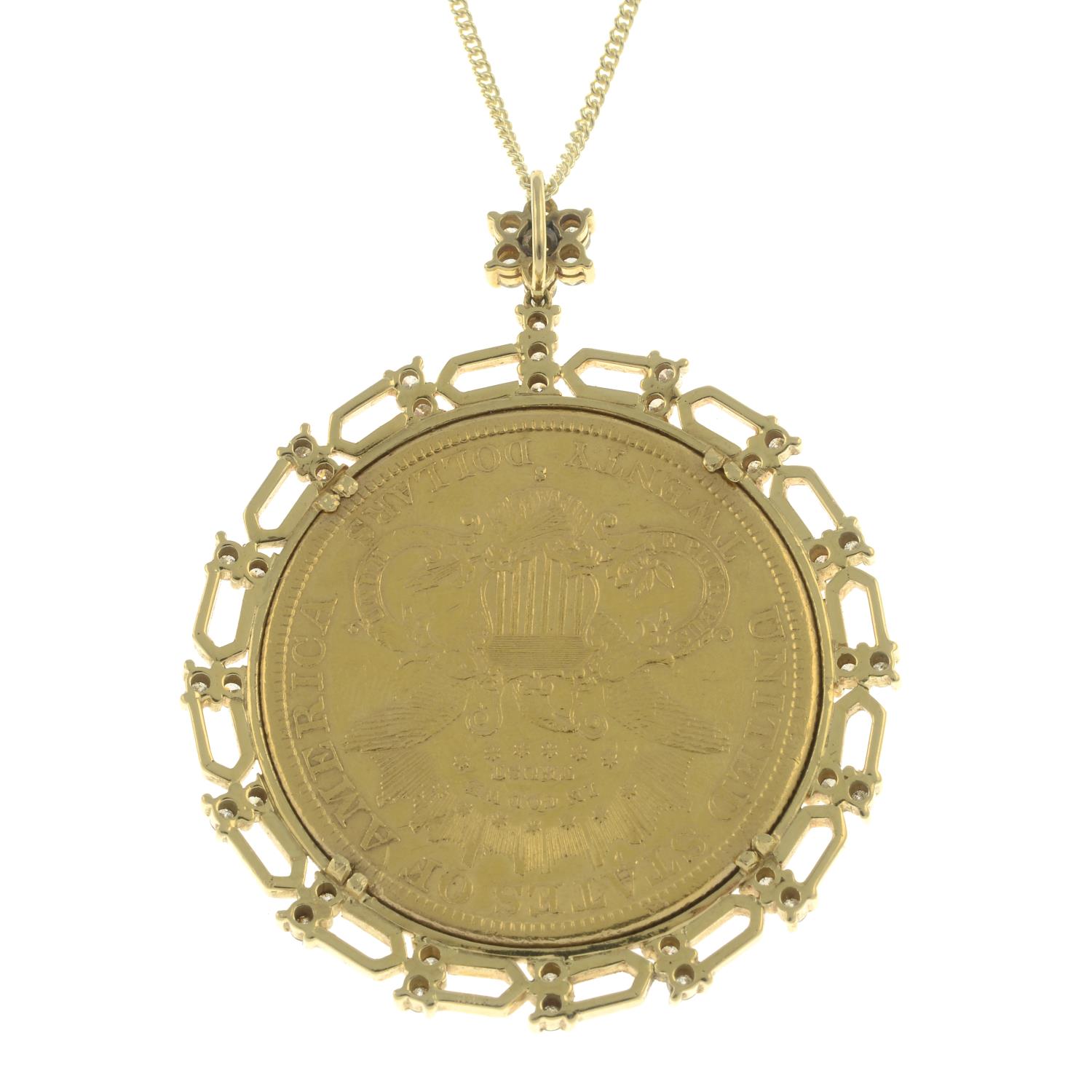 A twenty dollar coin pendant, - Bild 2 aus 2
