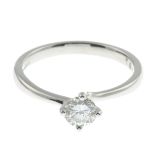A 9ct gold brilliant-cut diamond single-stone ring.Diamond weight 0.51ct,