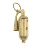 A 9ct gold novelty fire distinguisher charm.Hallmarks for 9ct gold.