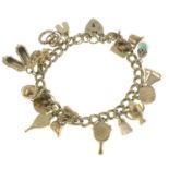 A 9ct gold charm bracelet,