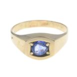 A sapphire single-stone ring.Ring size V.