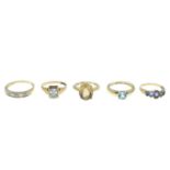 9ct gold topaz single-stone ring,