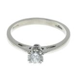 A diamond single-stone ring.With report F3B82583,