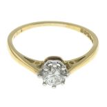 An 18ct gold brilliant-cut diamond single-stone ring.Diamond weight 0.35ct,