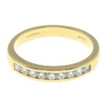 An 18ct gold diamond half eternity ring.Total diamond weight 0.30ct.