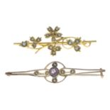 Early 20th century seed pearl brooch,